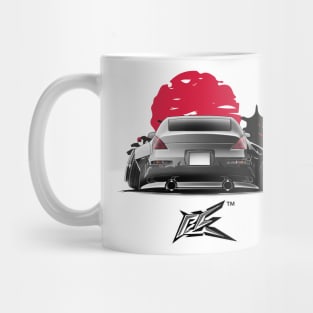 nissan 350z rear stanced black white gradient Mug